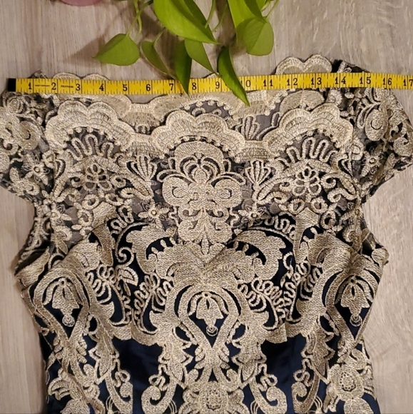 Chi Chi London Yazzy blue metallic lace dress, 8, NWT - Picture 4 of 7